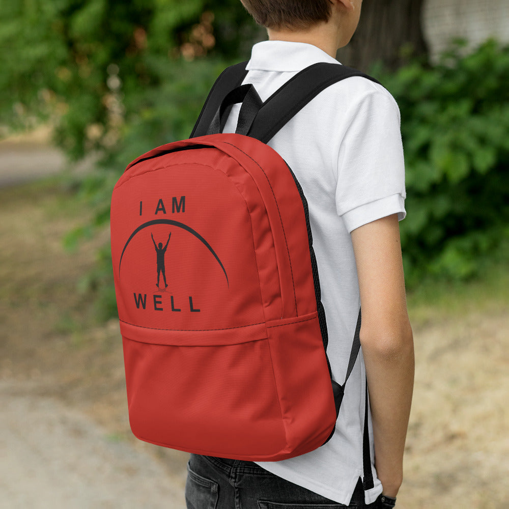 I AM WELL Backpack - Red w/ Black Logo - Young Man