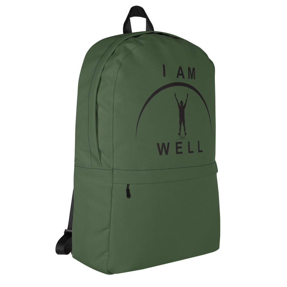 I AM WELL Backpack - Forest Green w/ Black Logo - Young Man