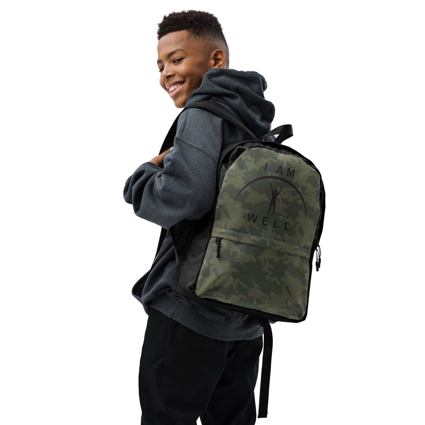 I AM WELL Backpack - Camo w/ Black Logo - Young Man