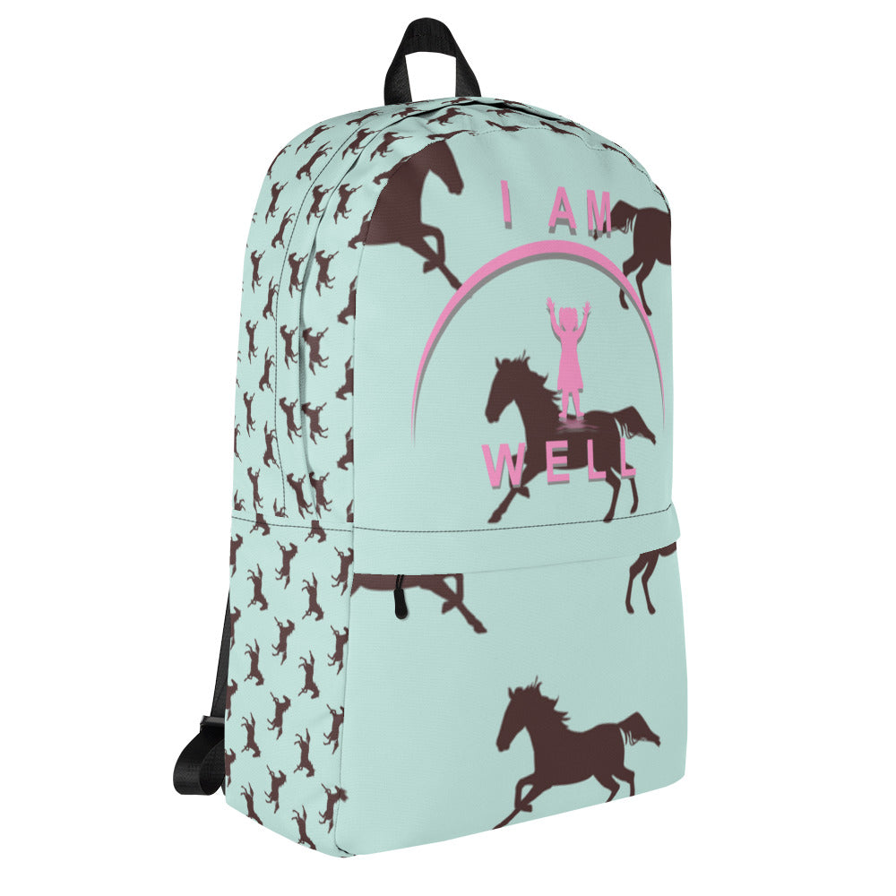 I AM WELL Backpack - Equestrian w/ Pink Shadow Logo - Girl