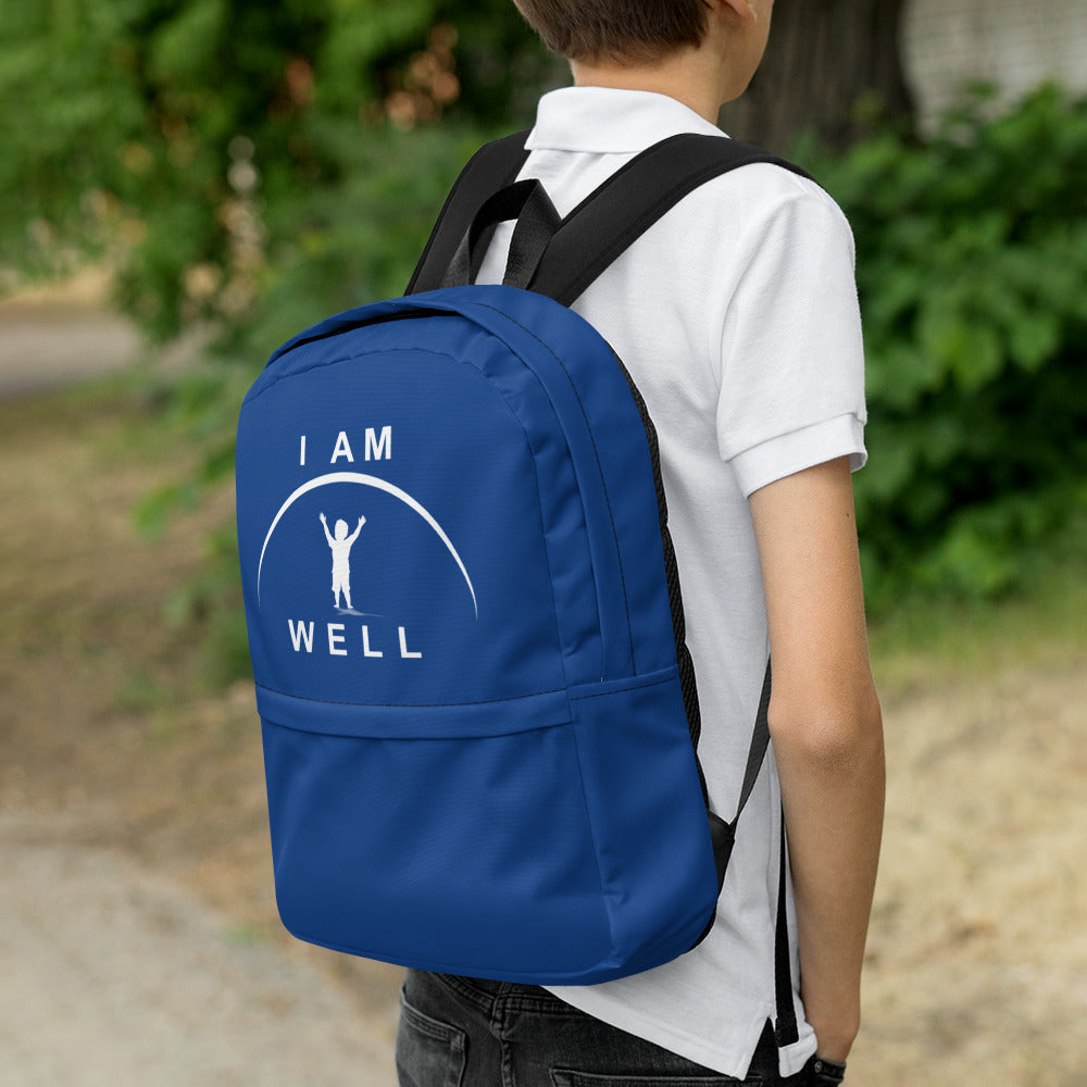 I AM WELL Backpack - Blue w/ White Logo - Boy