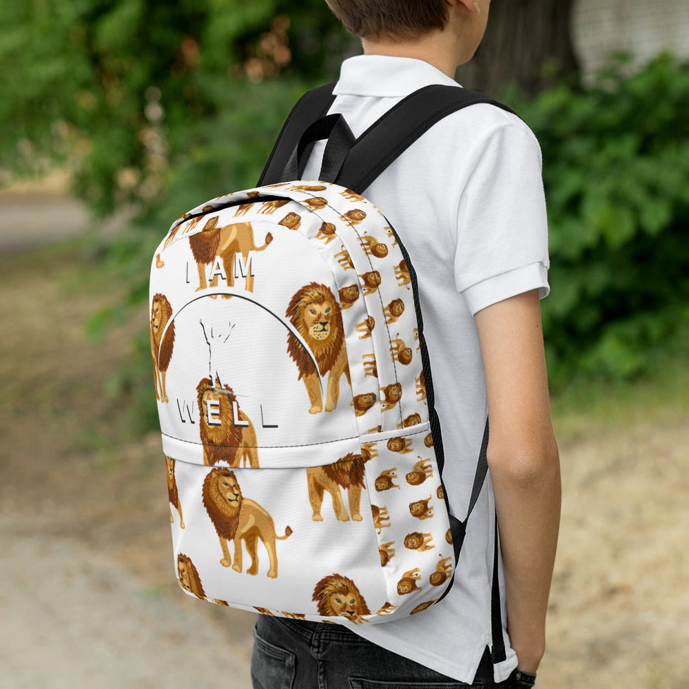 I AM WELL Backpack - The Righteous Are As Bold As Lions w/ White Shadow Logo - Boy