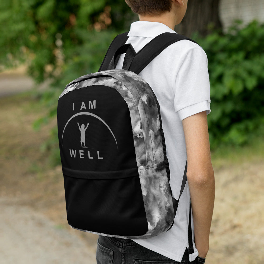 I AM WELL Backpack - Dark Clouds w/ Grey Logo - Boy