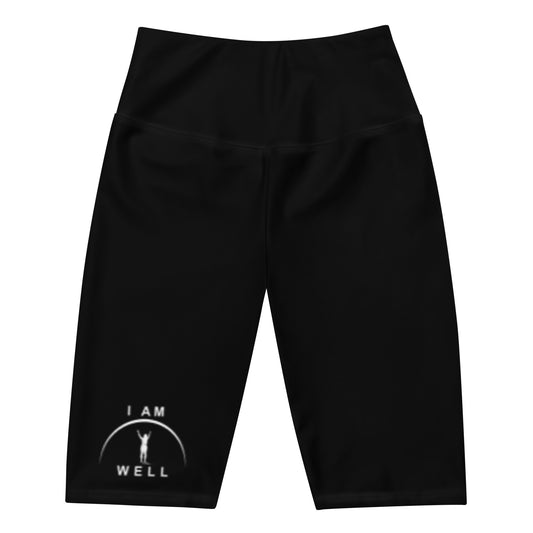 I AM WELL Women's Biker Shorts Black w/ White Logo