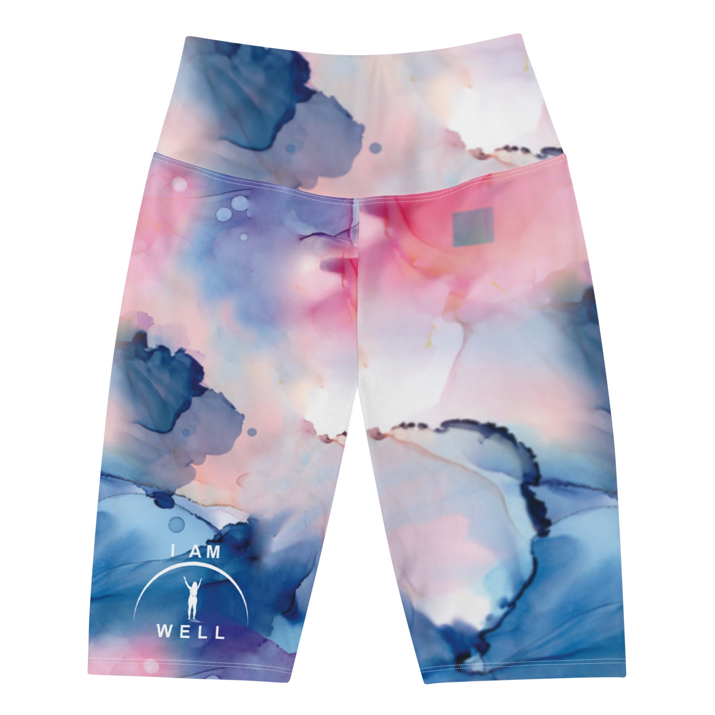 I AM WELL Women's Biker Shorts Water Color w/ White Logo