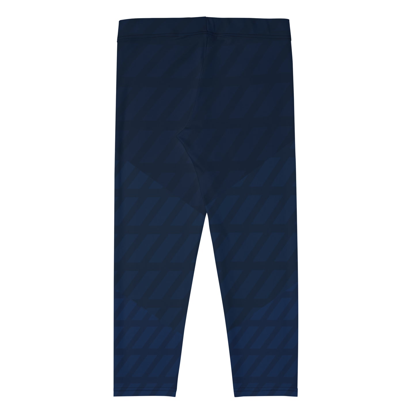 I AM WELL Women's Capri Leggings Navy Pattern w/ White Logo