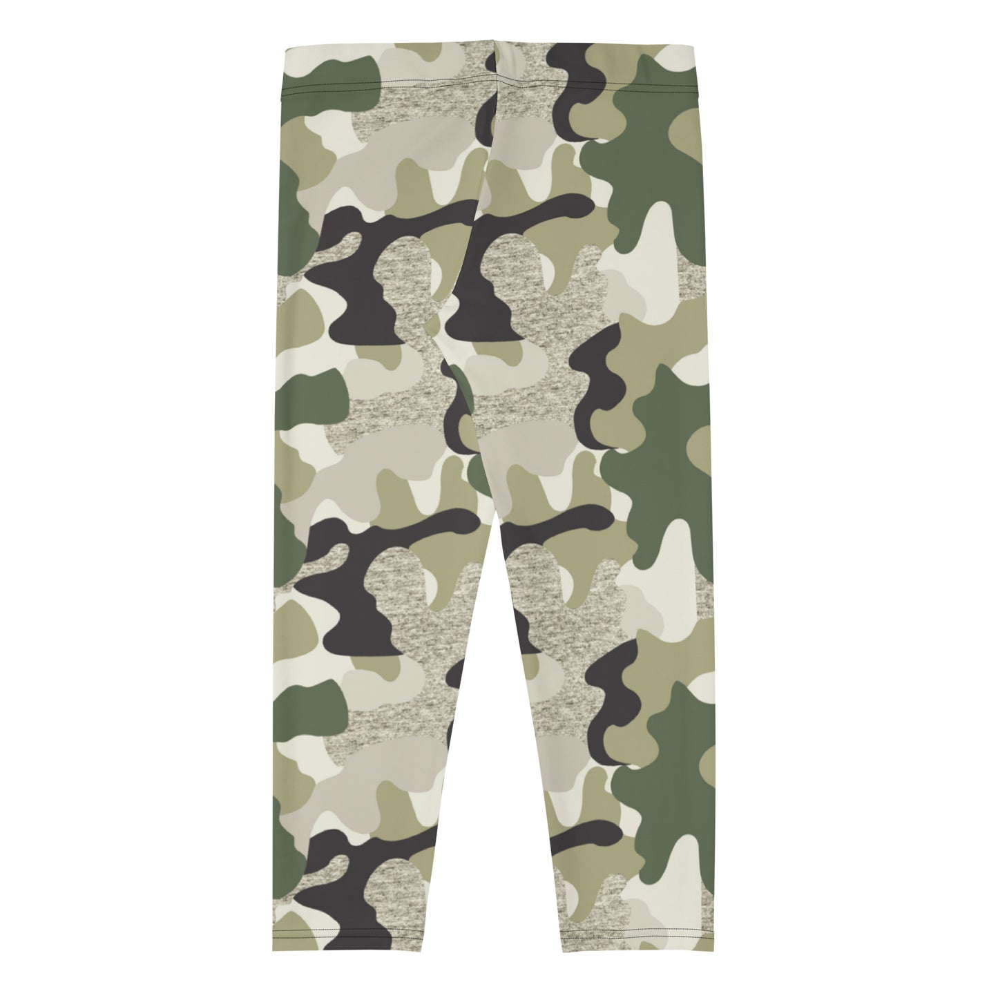 I AM WELL Women's Capri Leggings Green Camo w/ White Logo