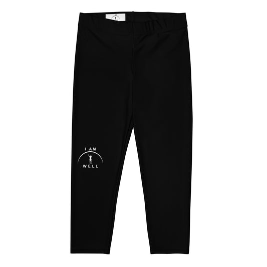 I AM WELL Women's Capri Leggings Black w/ White Logo