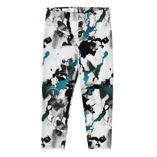 I AM WELL Women's Capri Leggings Marble w/ White Logo