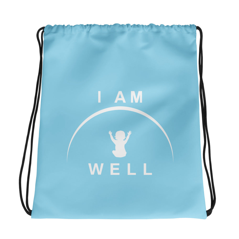 I AM WELL Drawstring bag - Baby Blue w/ White Logo - Baby Boy