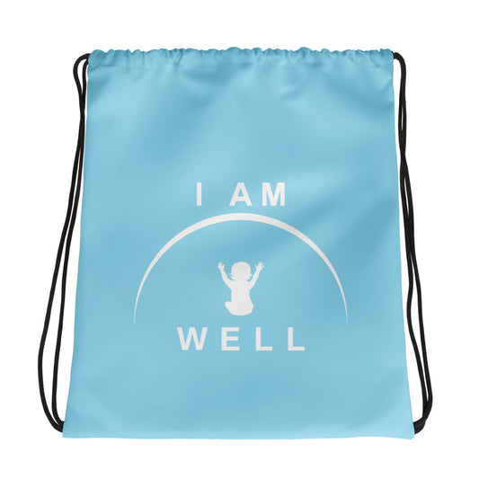 I AM WELL Drawstring bag - Baby Blue w/ White Logo - Baby Boy