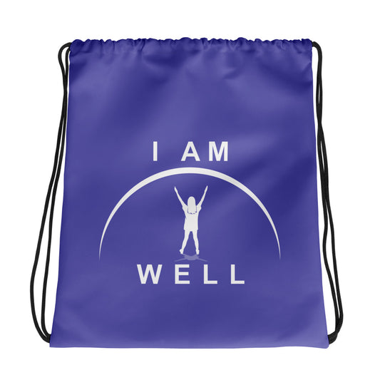 I AM WELL Drawstring bag - Purple w/ White Logo - Young Lady