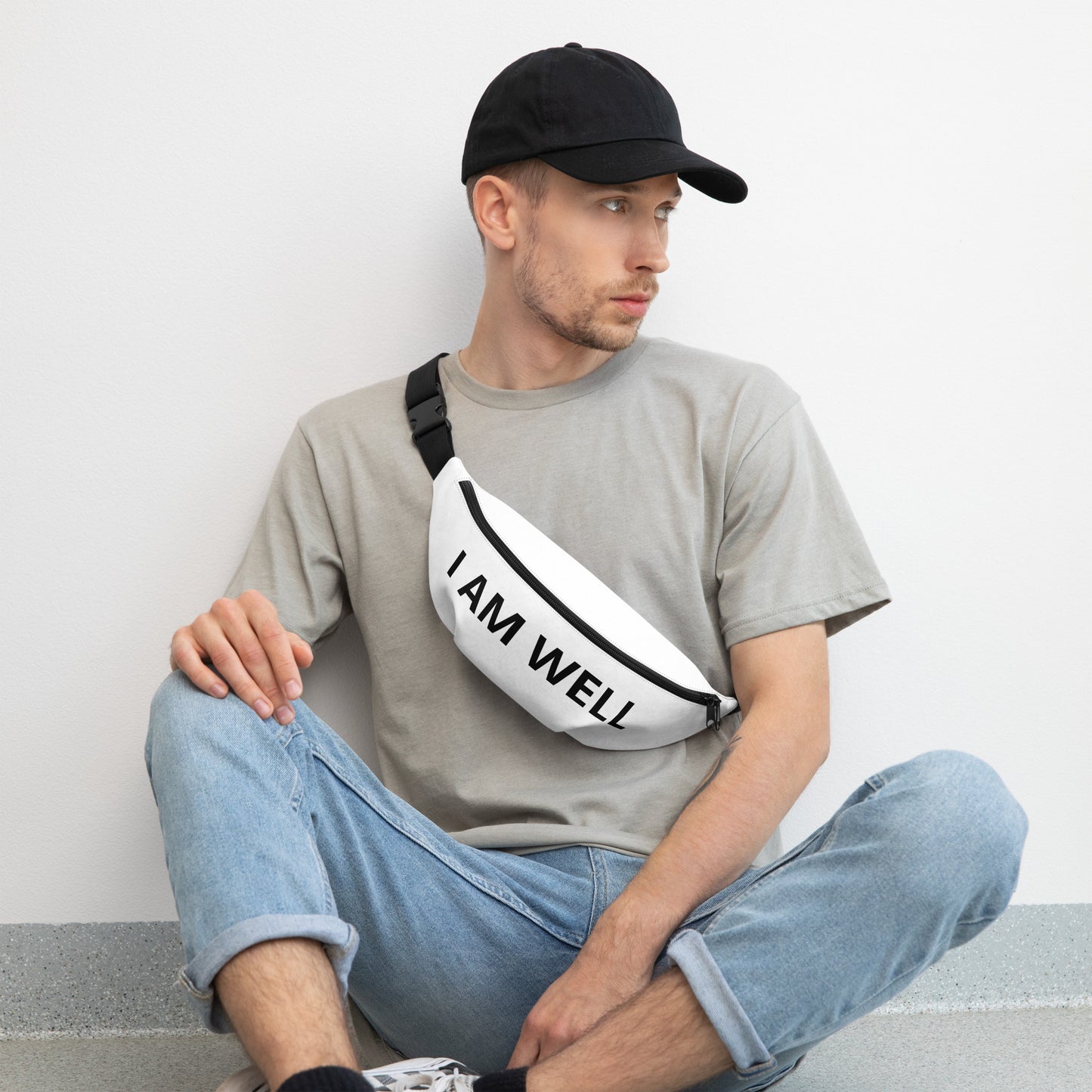 I Am Well Men's Fanny Pack - Black Logo