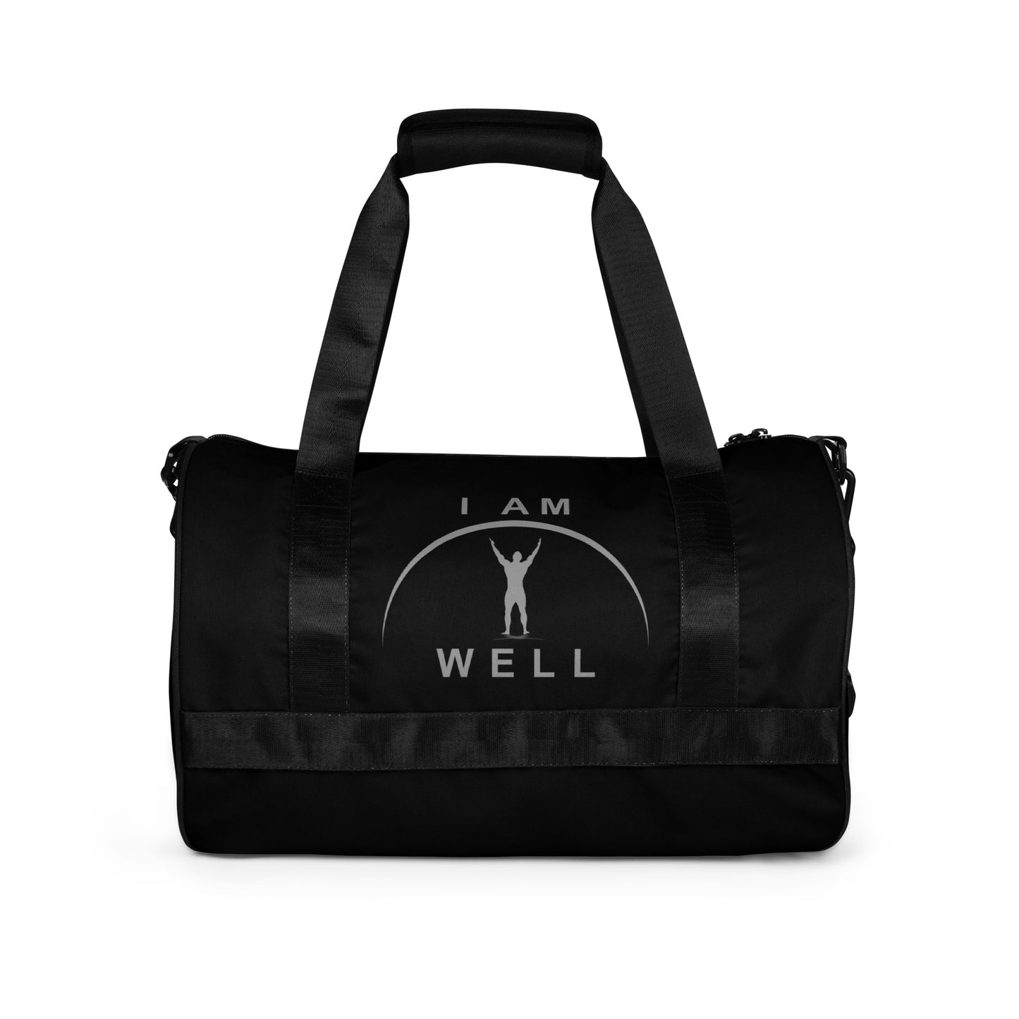 I AM WELL Men's Gym Bag - Black w/ Grey Logo & Eccles. 9:10