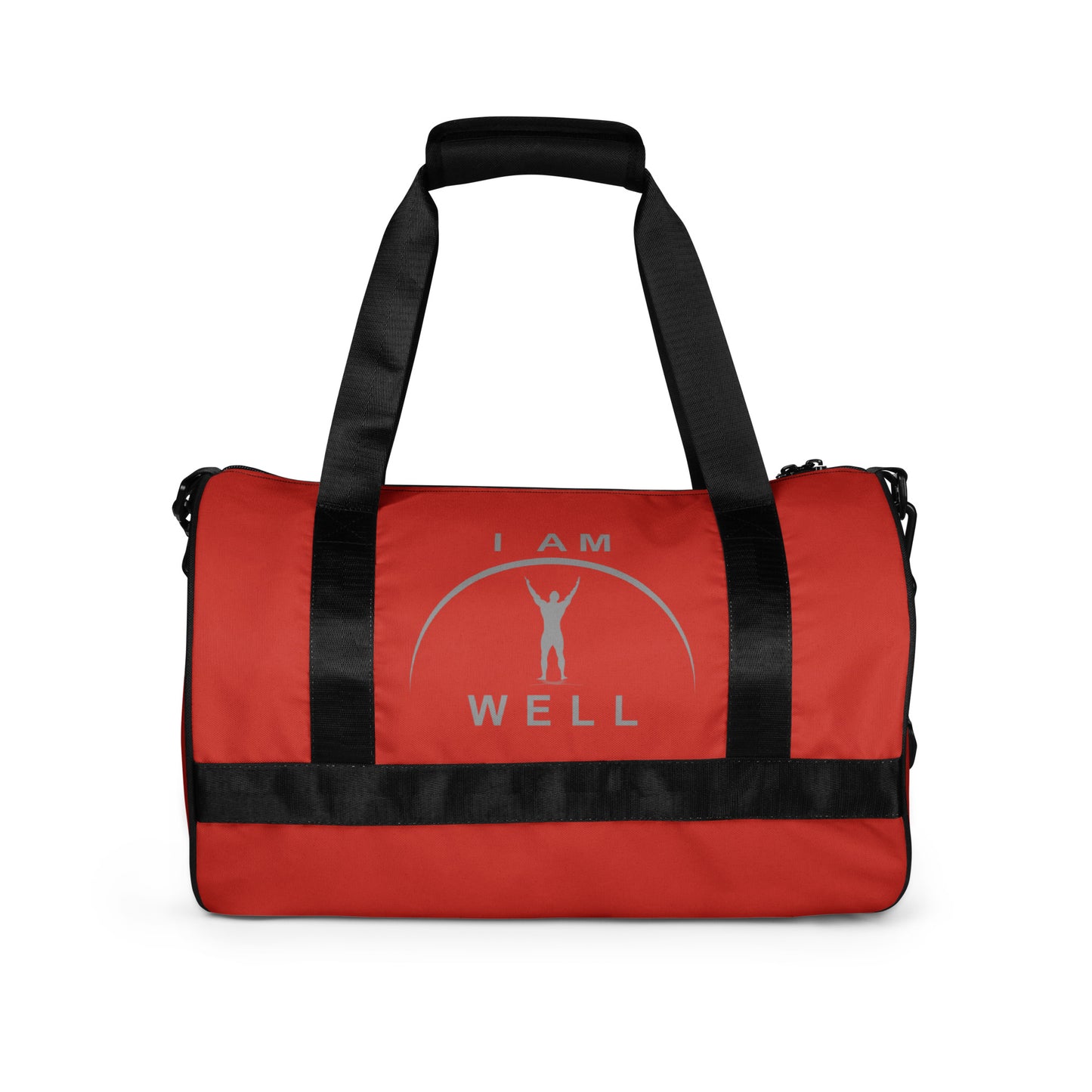 I AM WELL Men's Gym Bag - Red w/ Grey Logo & Eccles. 9:10