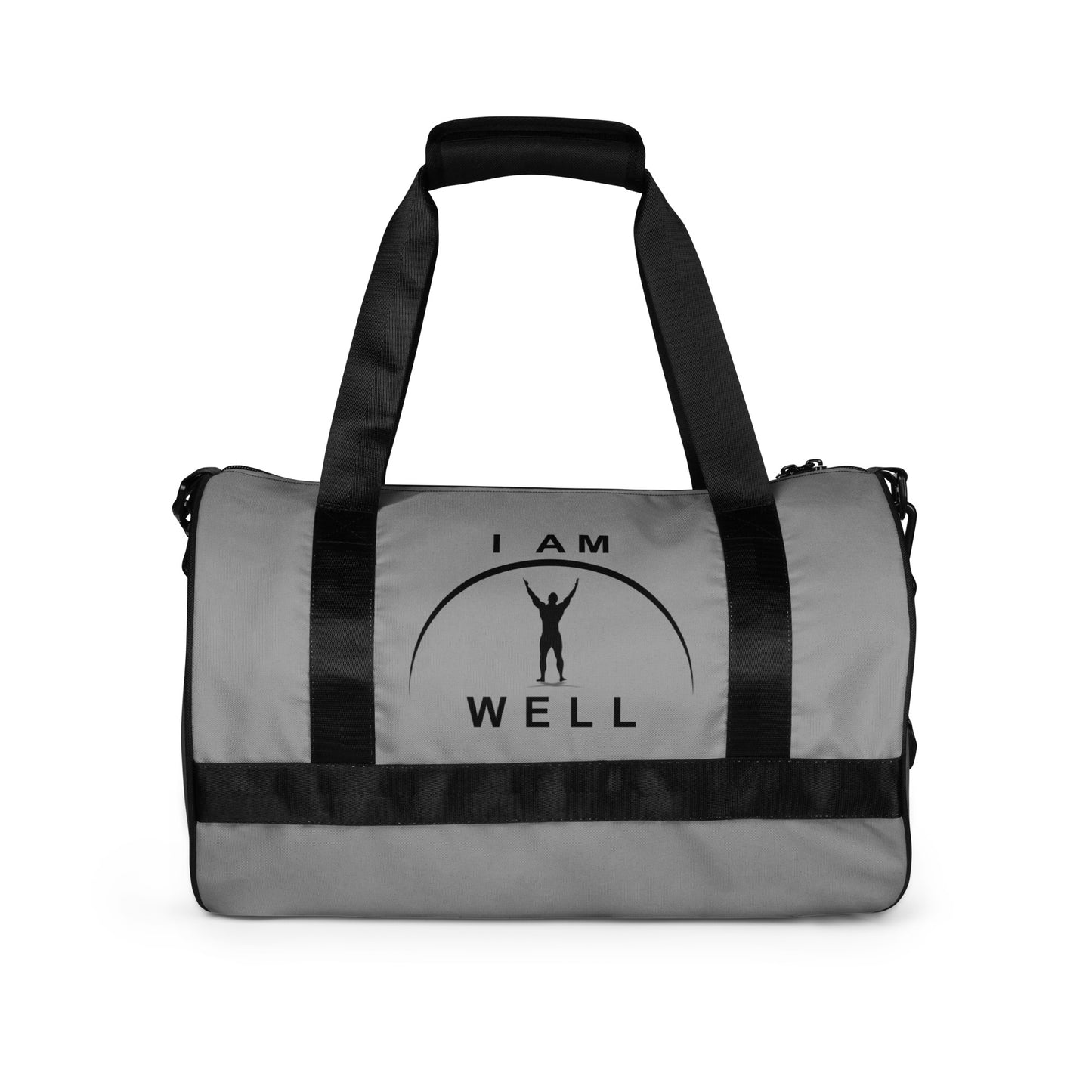 I AM WELL Men's Gym Bag - Grey w/ Black Logo & Eccles. 9:10