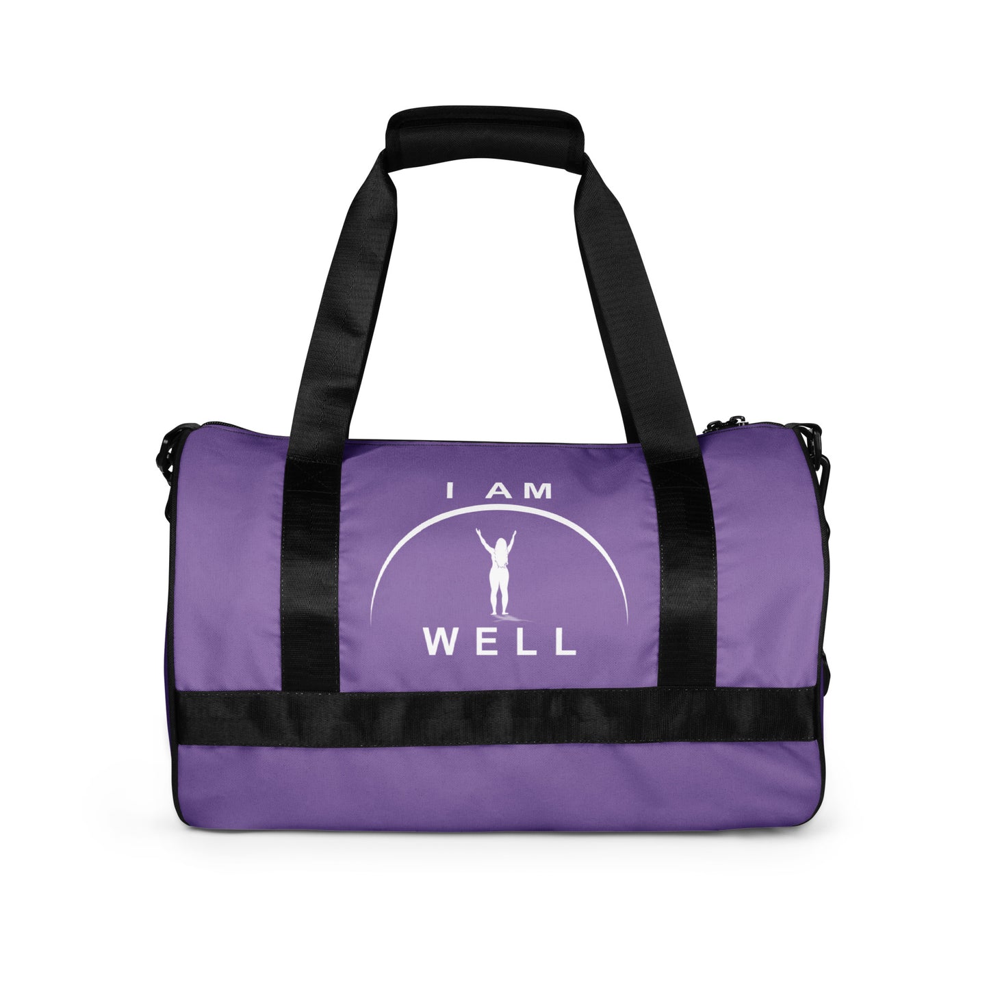 I AM WELL Women's Gym Bag - Purple w/ White Logo & Galatians 6:9