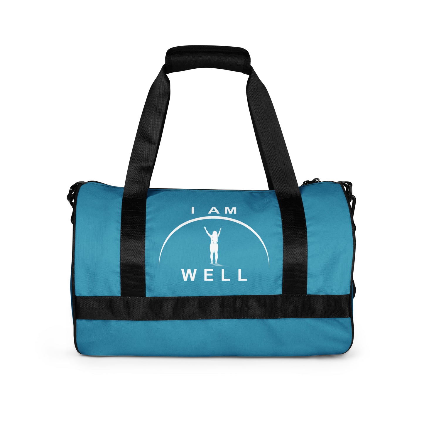 I AM WELL Women's Gym Bag - Blue w/ White Logo & Galatians 6:9