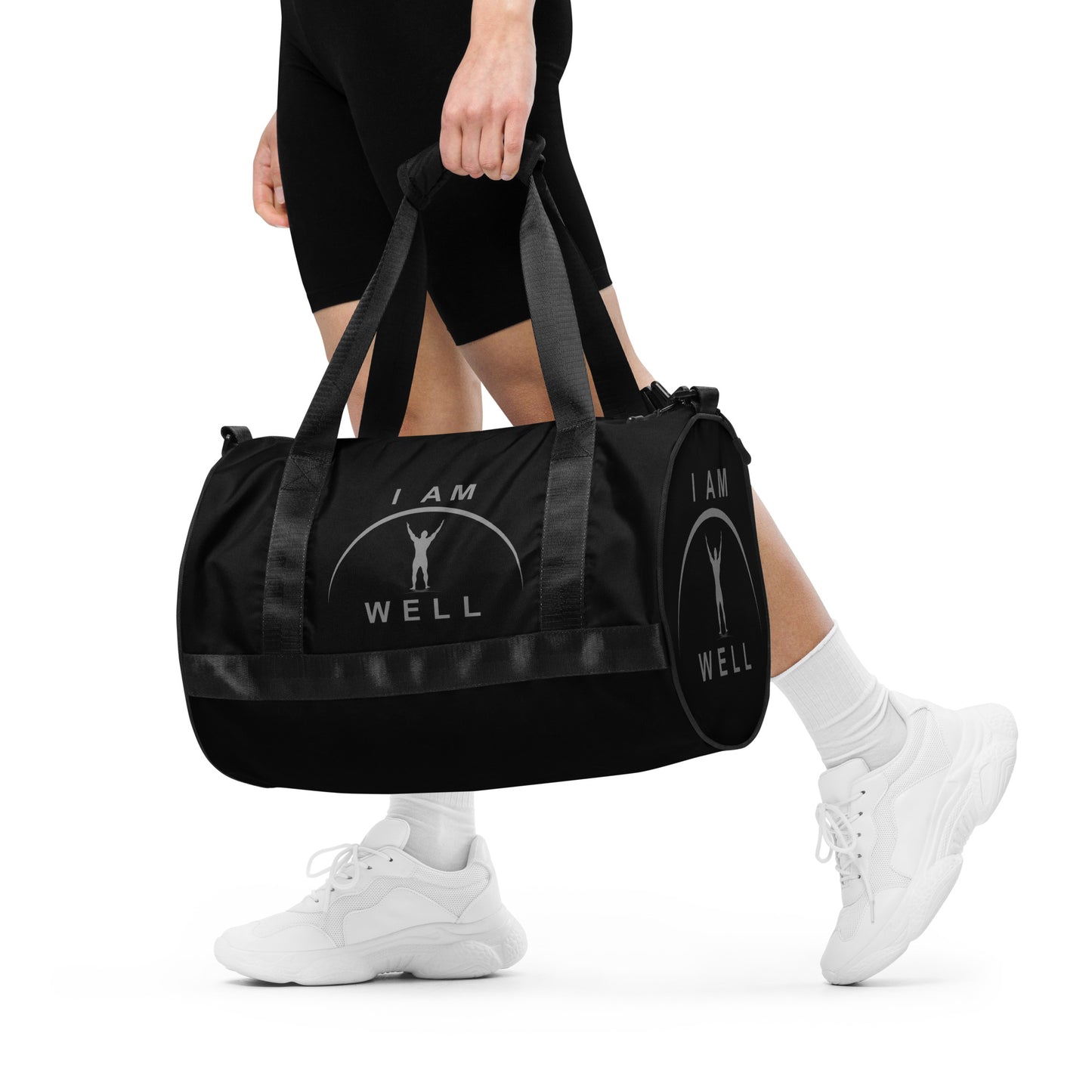 I AM WELL Men's Gym Bag - Black w/ Grey Logo & Eccles. 9:10