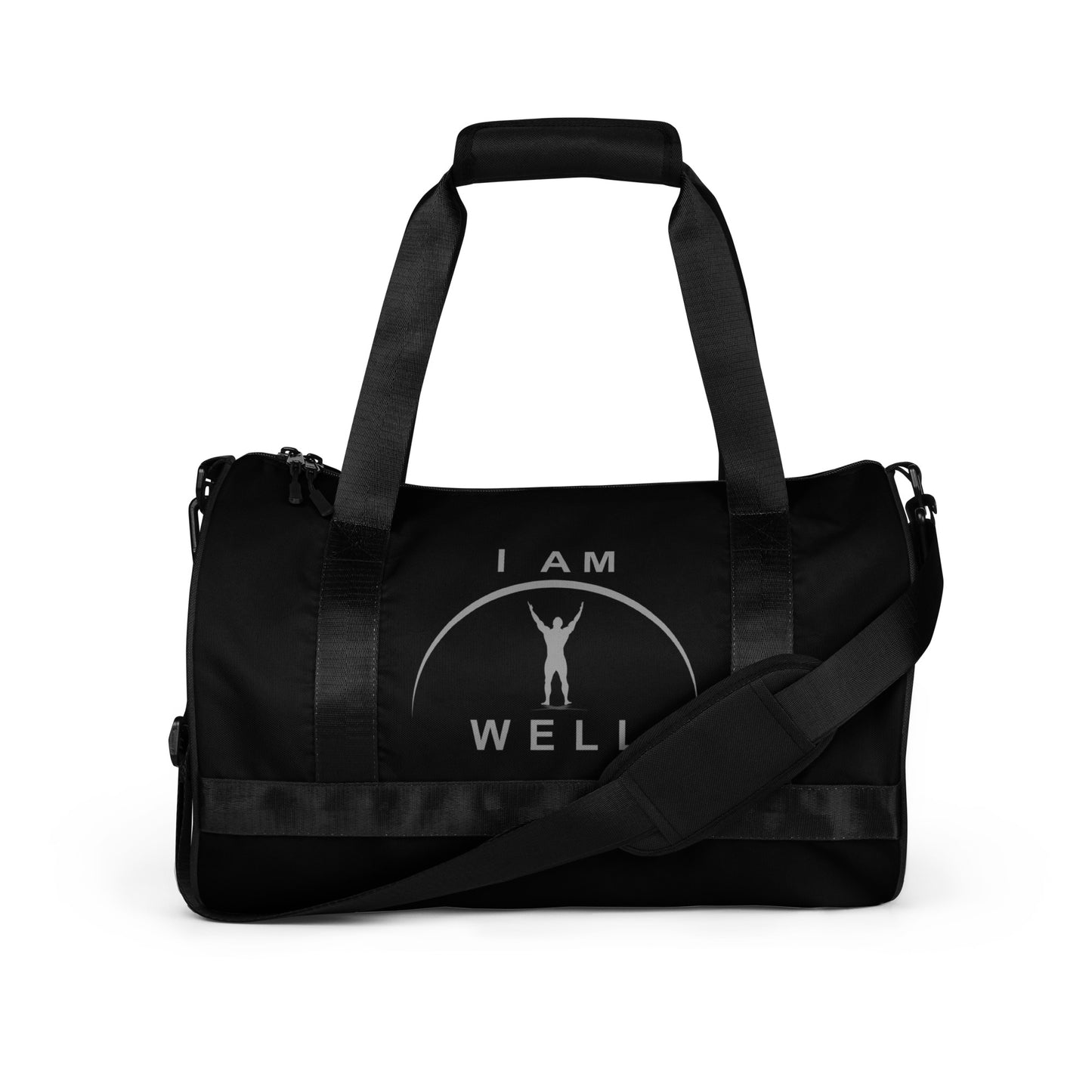 I AM WELL Men's Gym Bag - Black w/ Grey Logo & Eccles. 9:10