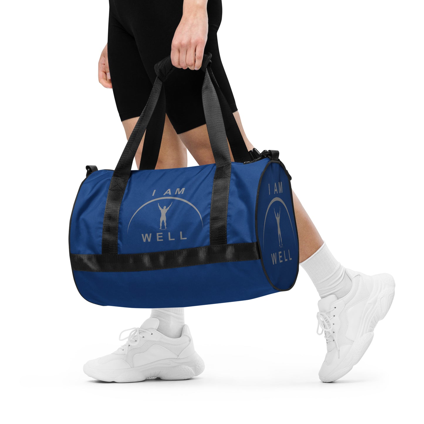 I AM WELL Men's Gym Bag - Blue w/ Grey Logo & Eccles. 9:10