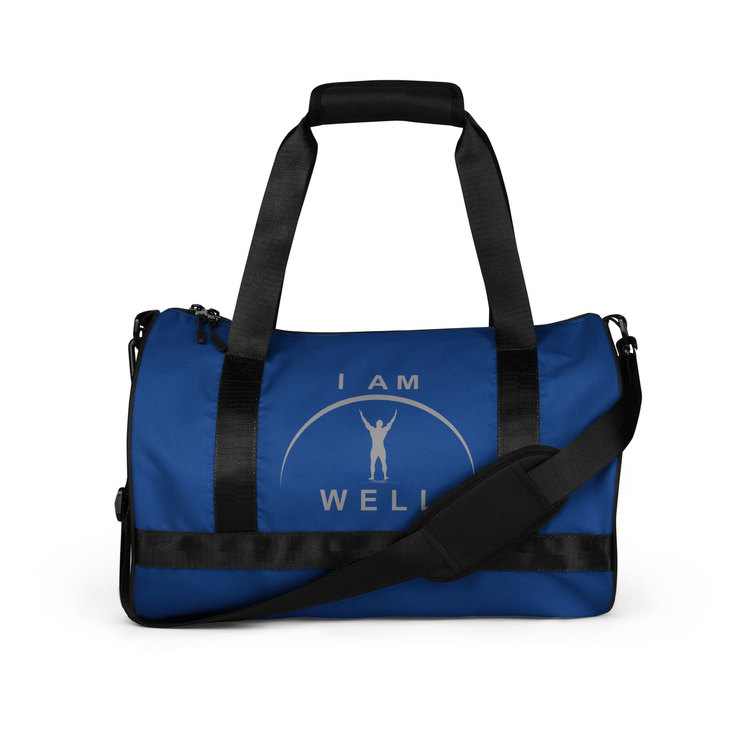 I AM WELL Men's Gym Bag - Blue w/ Grey Logo & Eccles. 9:10