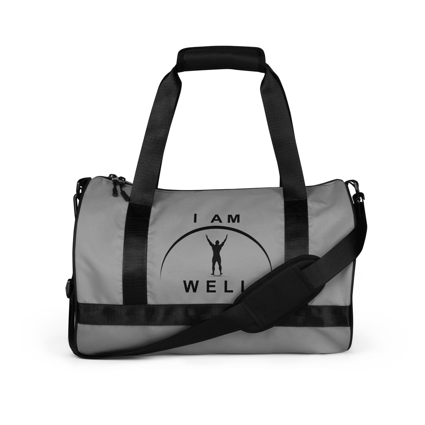 I AM WELL Men's Gym Bag - Grey w/ Black Logo & Eccles. 9:10