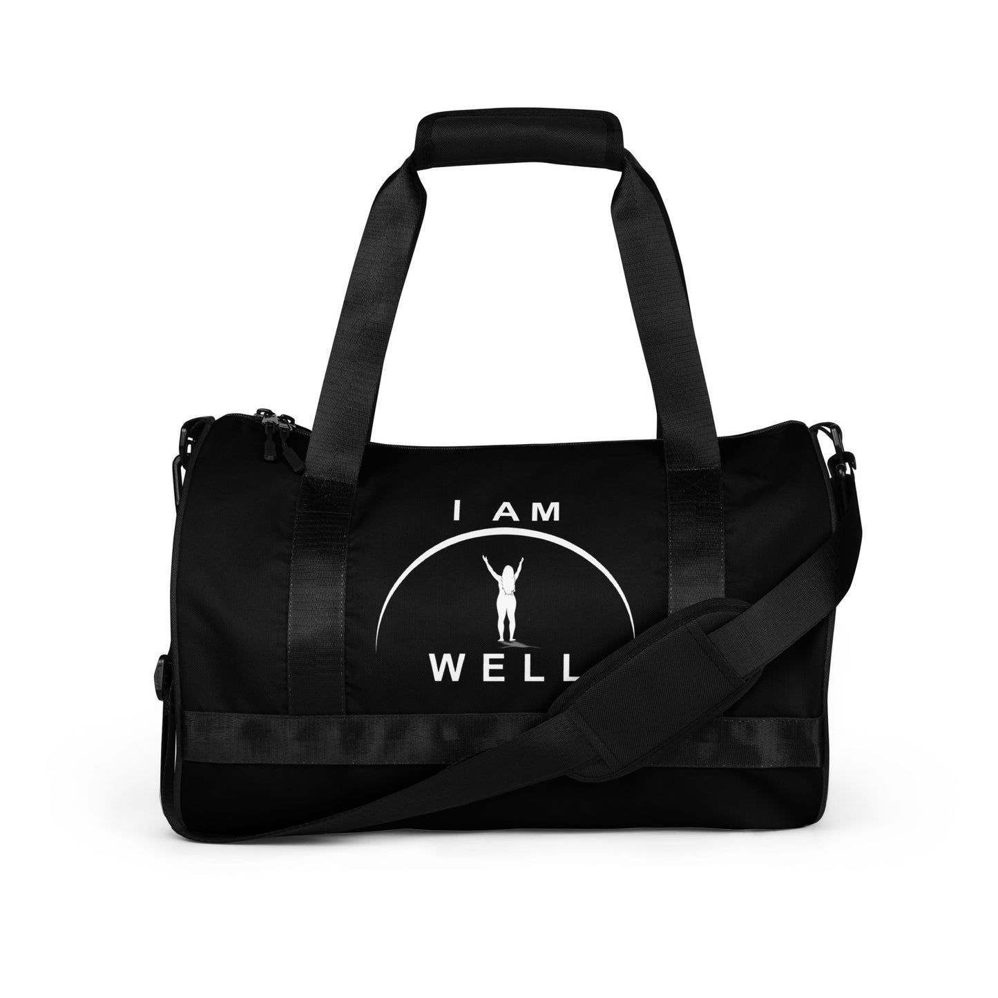 I AM WELL Women's Gym Bag - Black w/ White Logo & Galatians 6:9