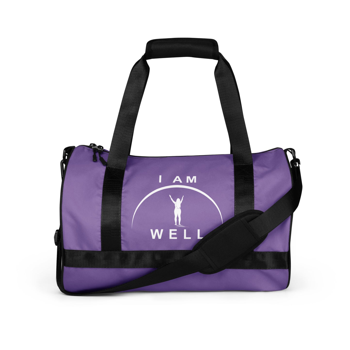 I AM WELL Women's Gym Bag - Purple w/ White Logo & Galatians 6:9