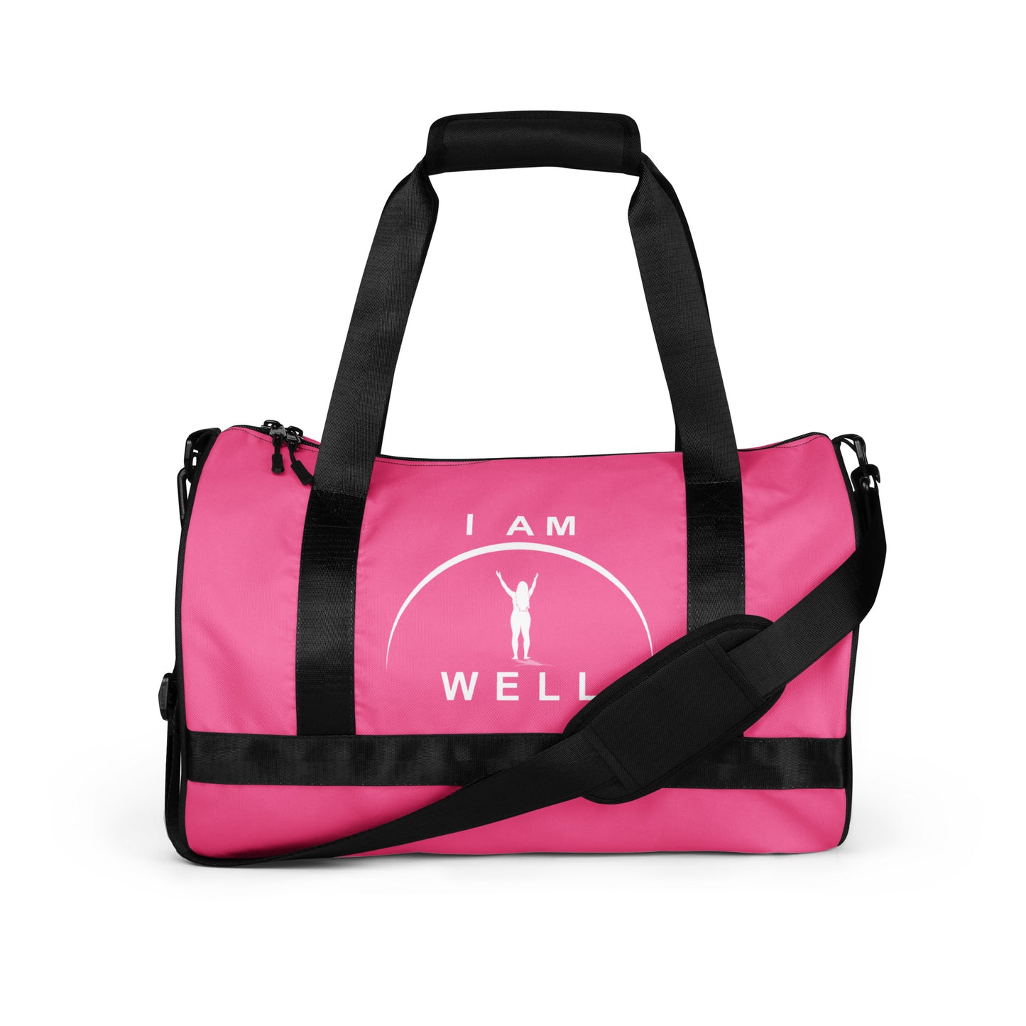 I AM WELL Women's Gym Bag - Pink w/ White Logo & Galatians 6:9