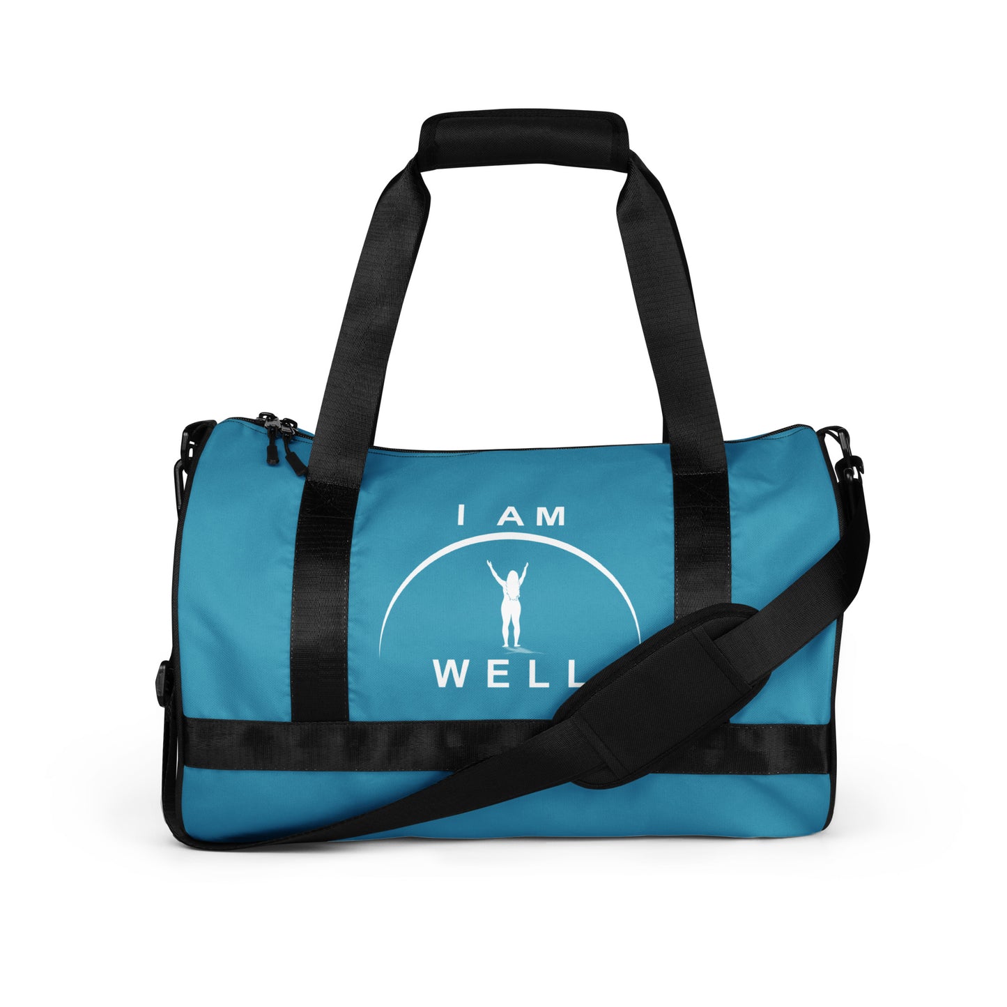 I AM WELL Women's Gym Bag - Blue w/ White Logo & Galatians 6:9