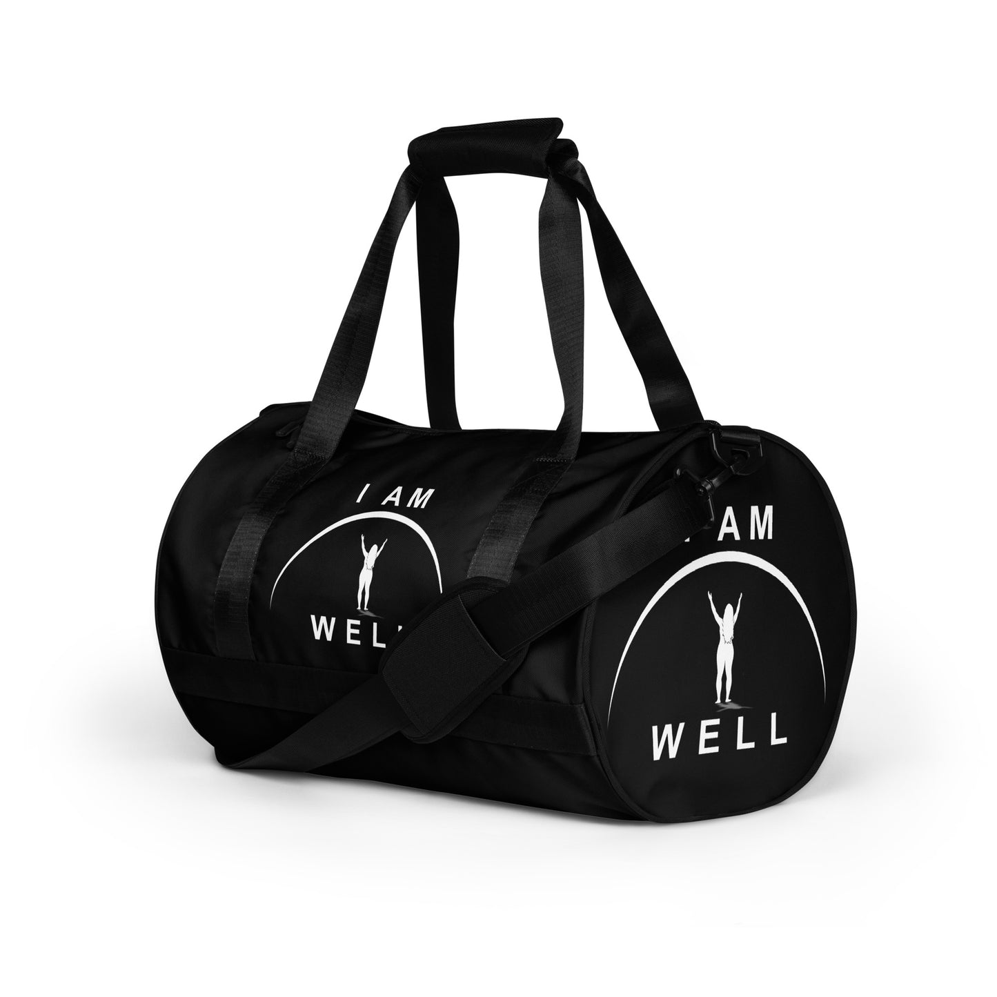 I AM WELL Women's Gym Bag - Black w/ White Logo & Galatians 6:9