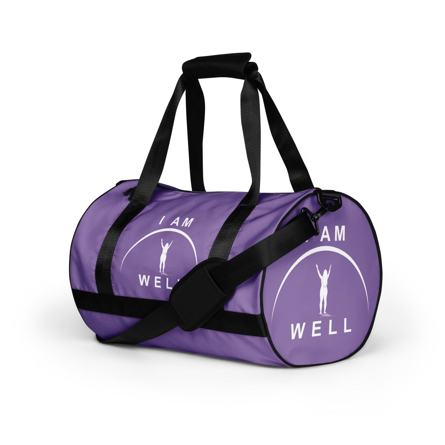 I AM WELL Women's Gym Bag - Purple w/ White Logo & Galatians 6:9