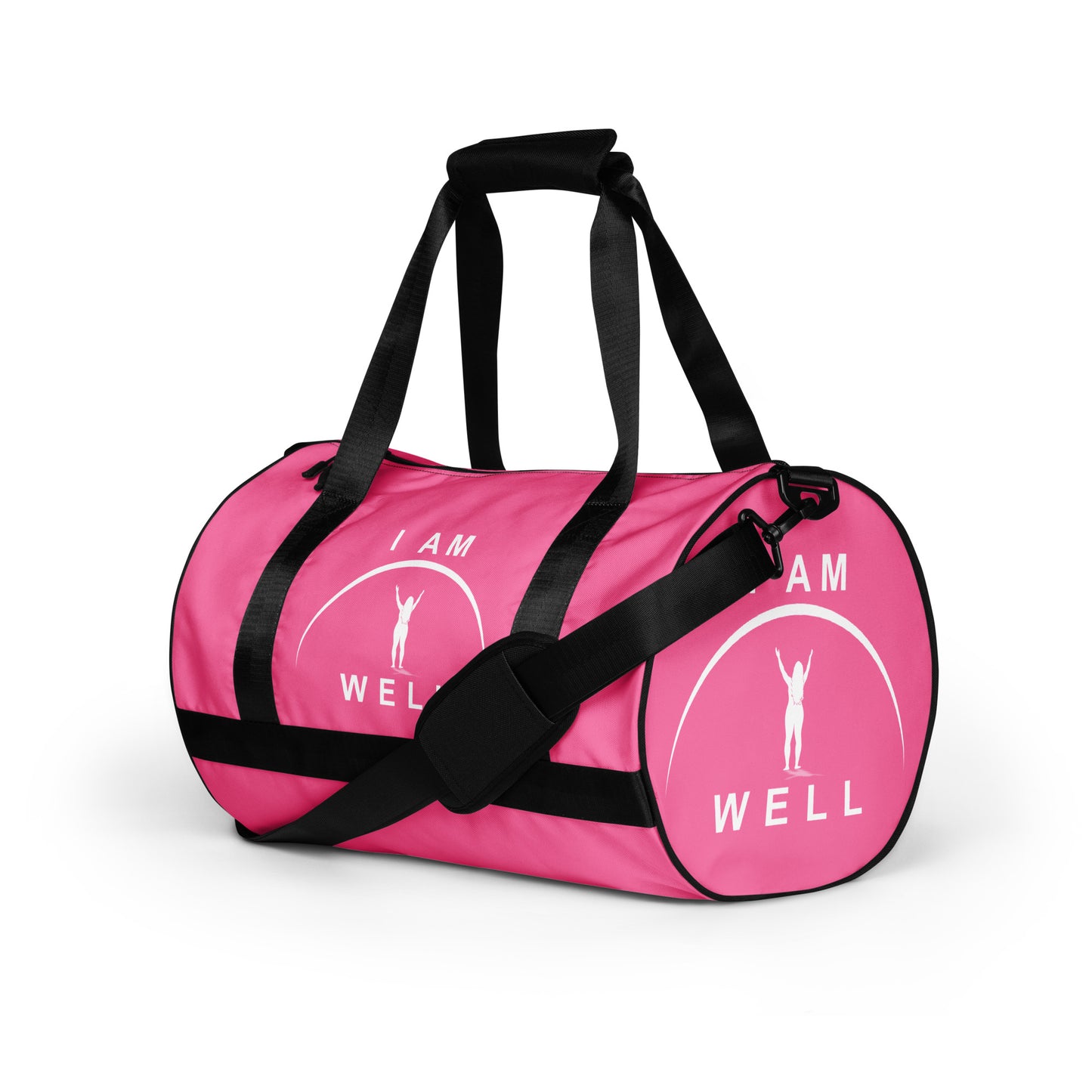 I AM WELL Women's Gym Bag - Pink w/ White Logo & Galatians 6:9