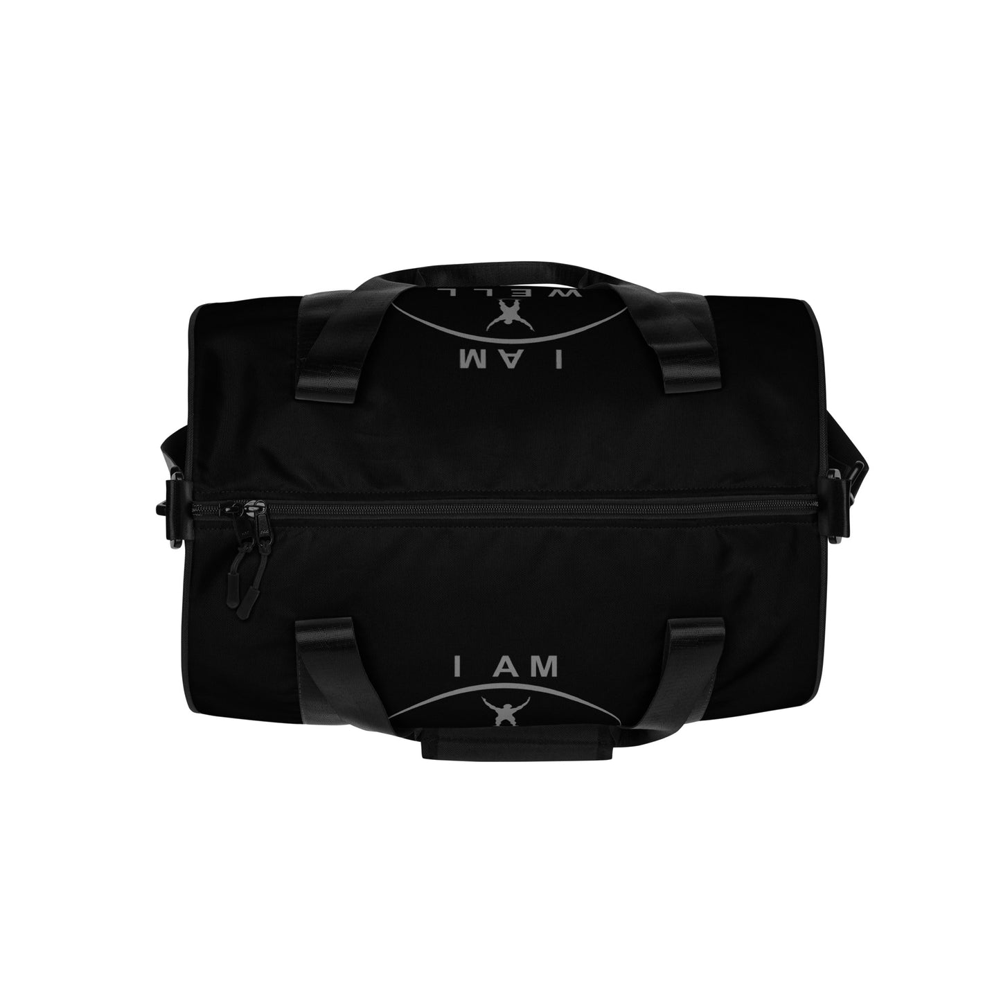 I AM WELL Men's Gym Bag - Black w/ Grey Logo & Eccles. 9:10