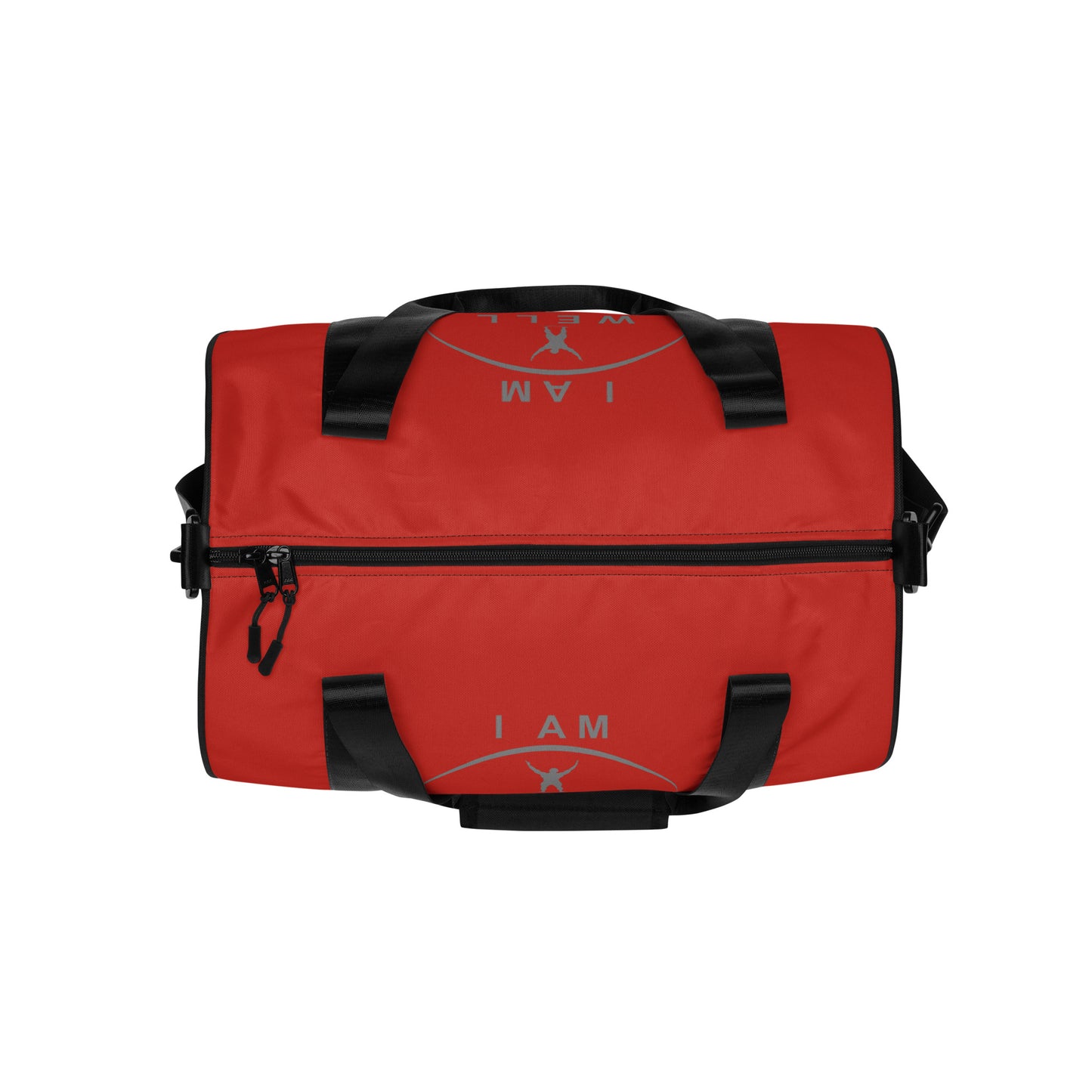 I AM WELL Men's Gym Bag - Red w/ Grey Logo & Eccles. 9:10