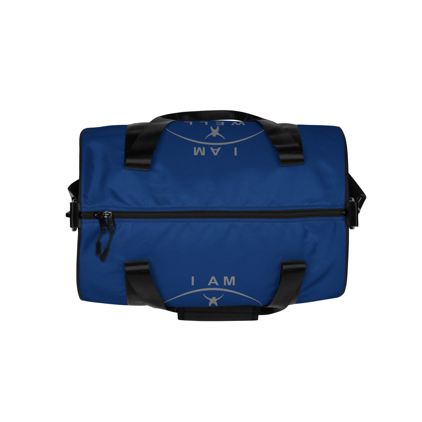 I AM WELL Men's Gym Bag - Blue w/ Grey Logo & Eccles. 9:10