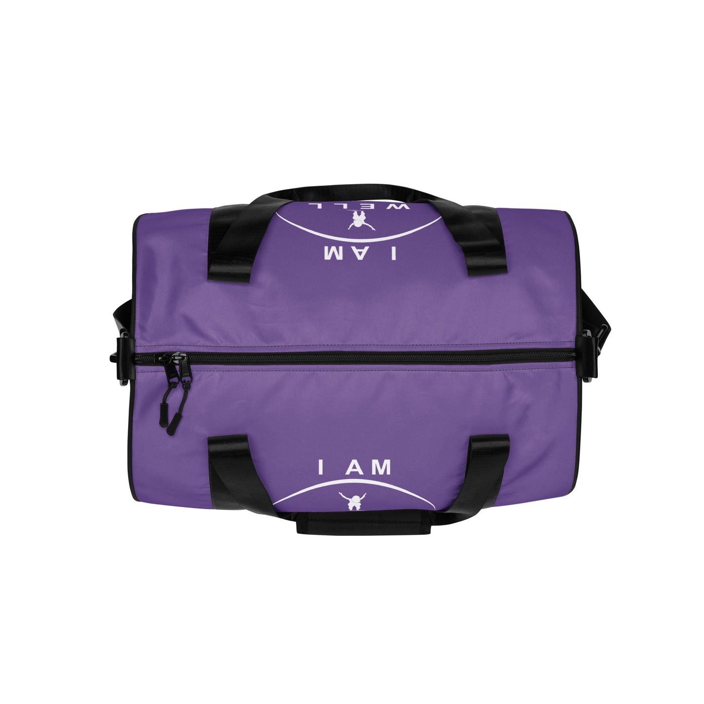 I AM WELL Women's Gym Bag - Purple w/ White Logo & Galatians 6:9