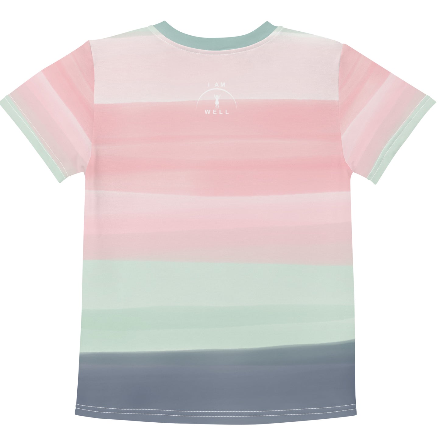 I AM WELL Girls' T-Shirt Stripes w/ White Logo