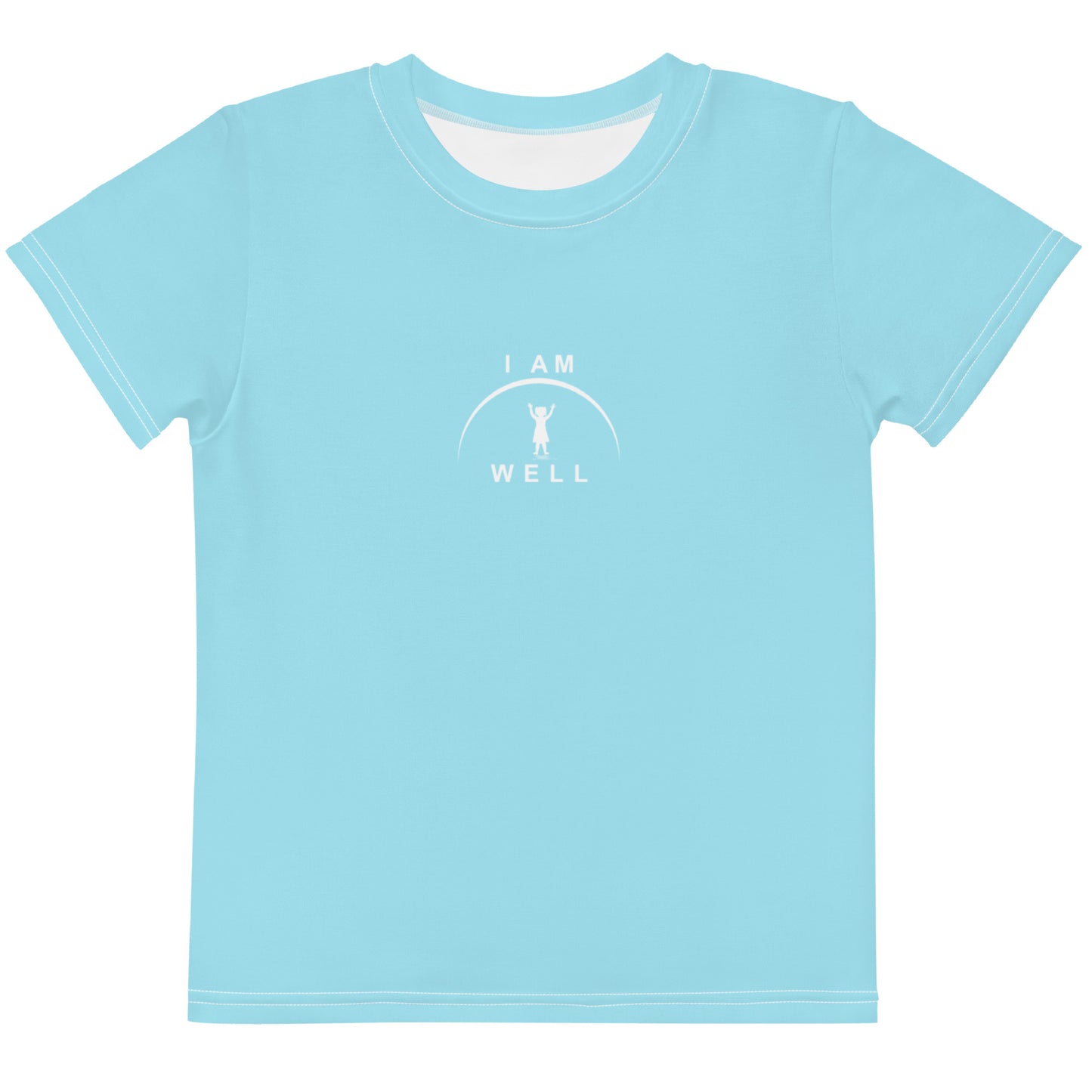 I AM WELL Girls' T-Shirt Light Blue w/ White Logo