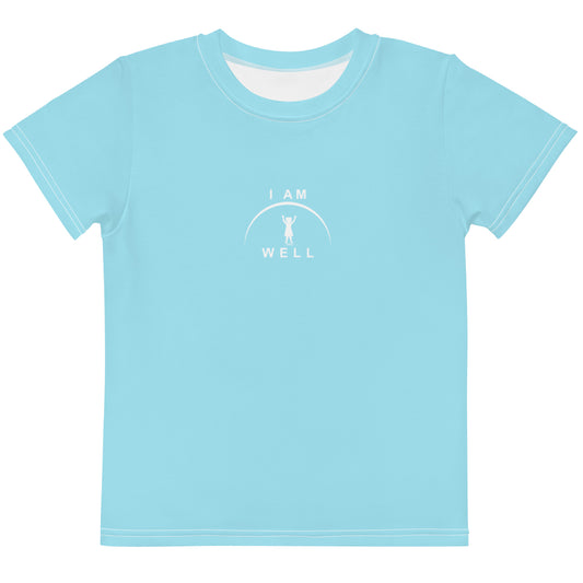 I AM WELL Girls' T-Shirt Light Blue w/ White Logo