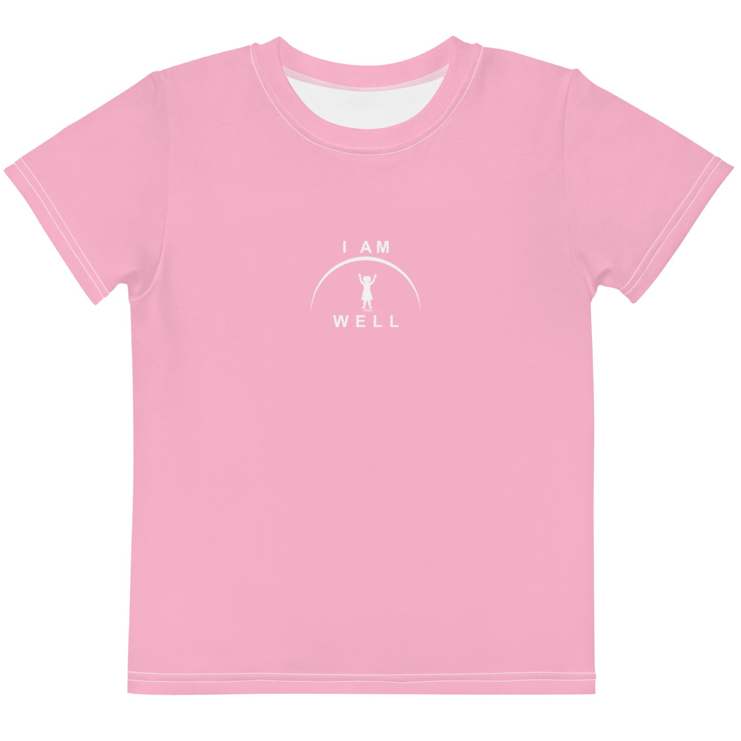 I AM WELL Girls' T-Shirt Pink w/ White Logo