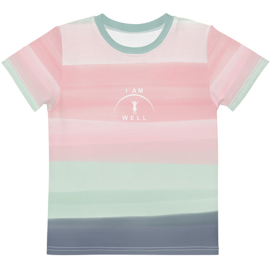 I AM WELL Girls' T-Shirt Stripes w/ White Logo