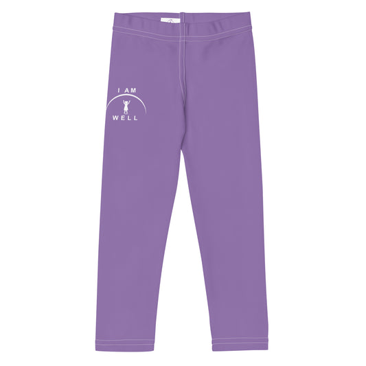 I AM WELL Girls' Leggings Purple w/ Pink Logo