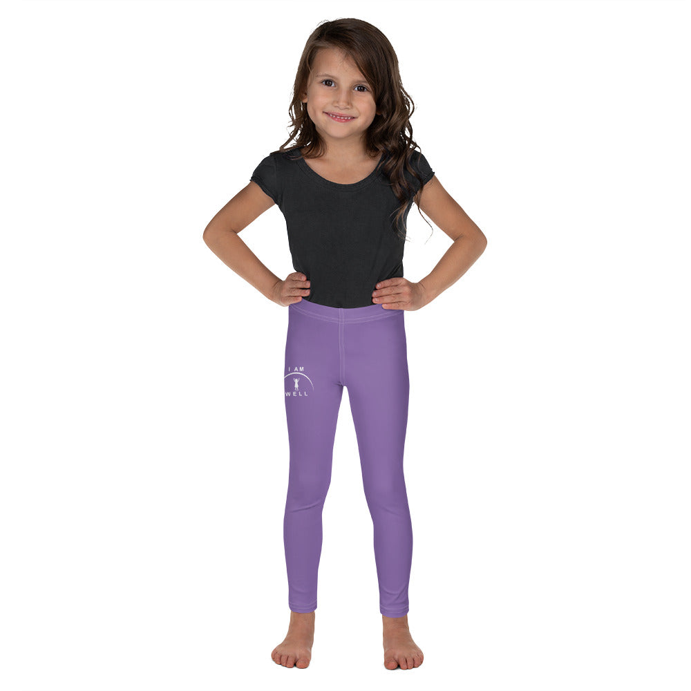 I AM WELL Girls' Leggings Purple w/ Pink Logo