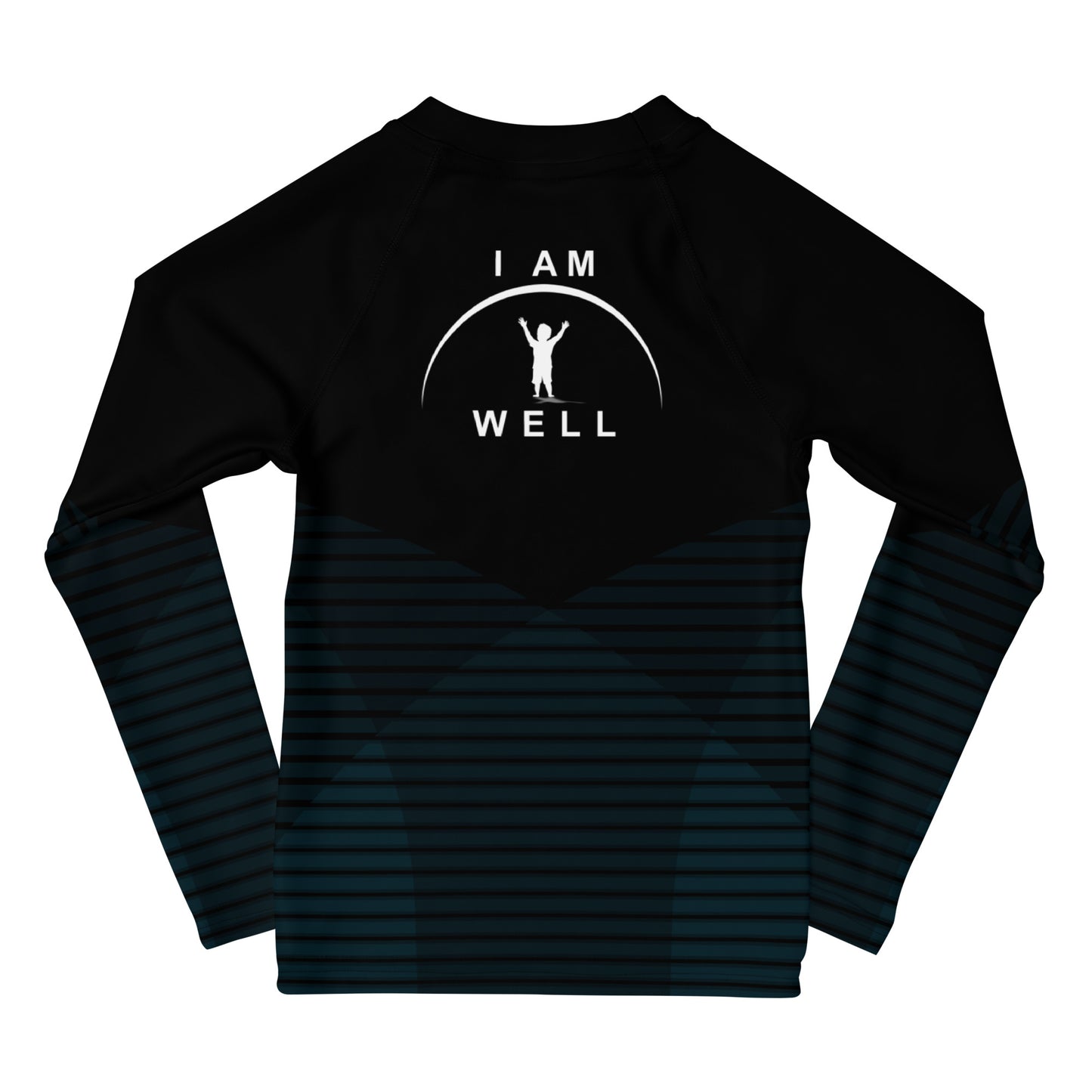 I AM WELL Boys' Rash Guard Pattern w/ White Logo