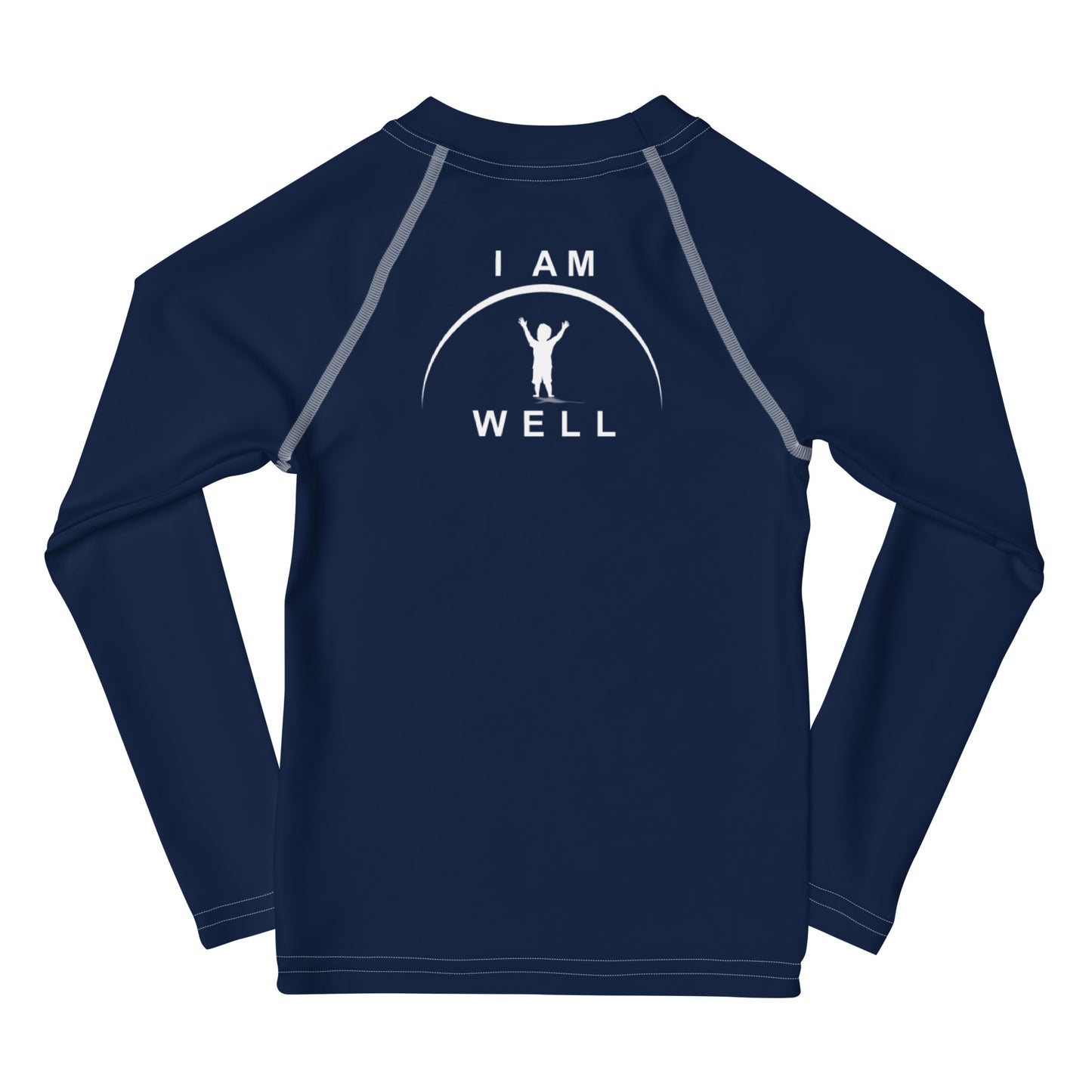 I AM WELL Boys' Rash Guard Pattern w/ White Logo