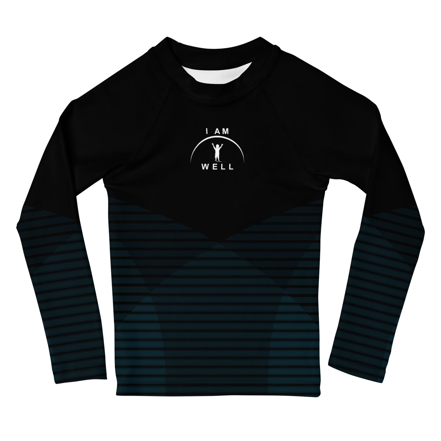 I AM WELL Boys' Rash Guard Pattern w/ White Logo