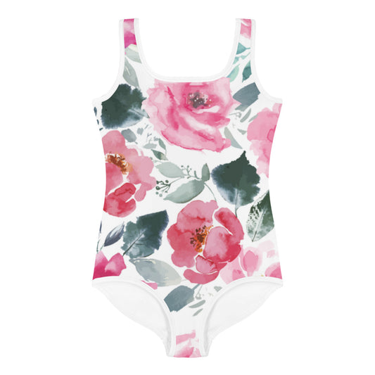 I AM WELL Girls' One-Piece Swimsuit Floral