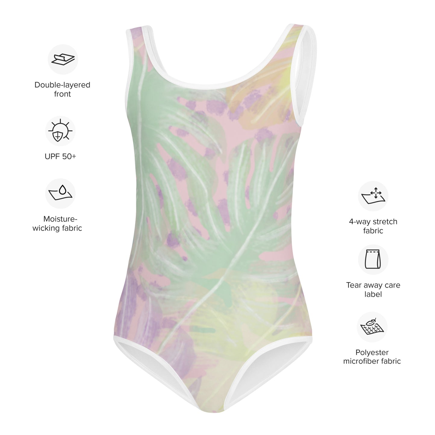 I AM WELL Girls' One-Piece Swimsuit Tropical